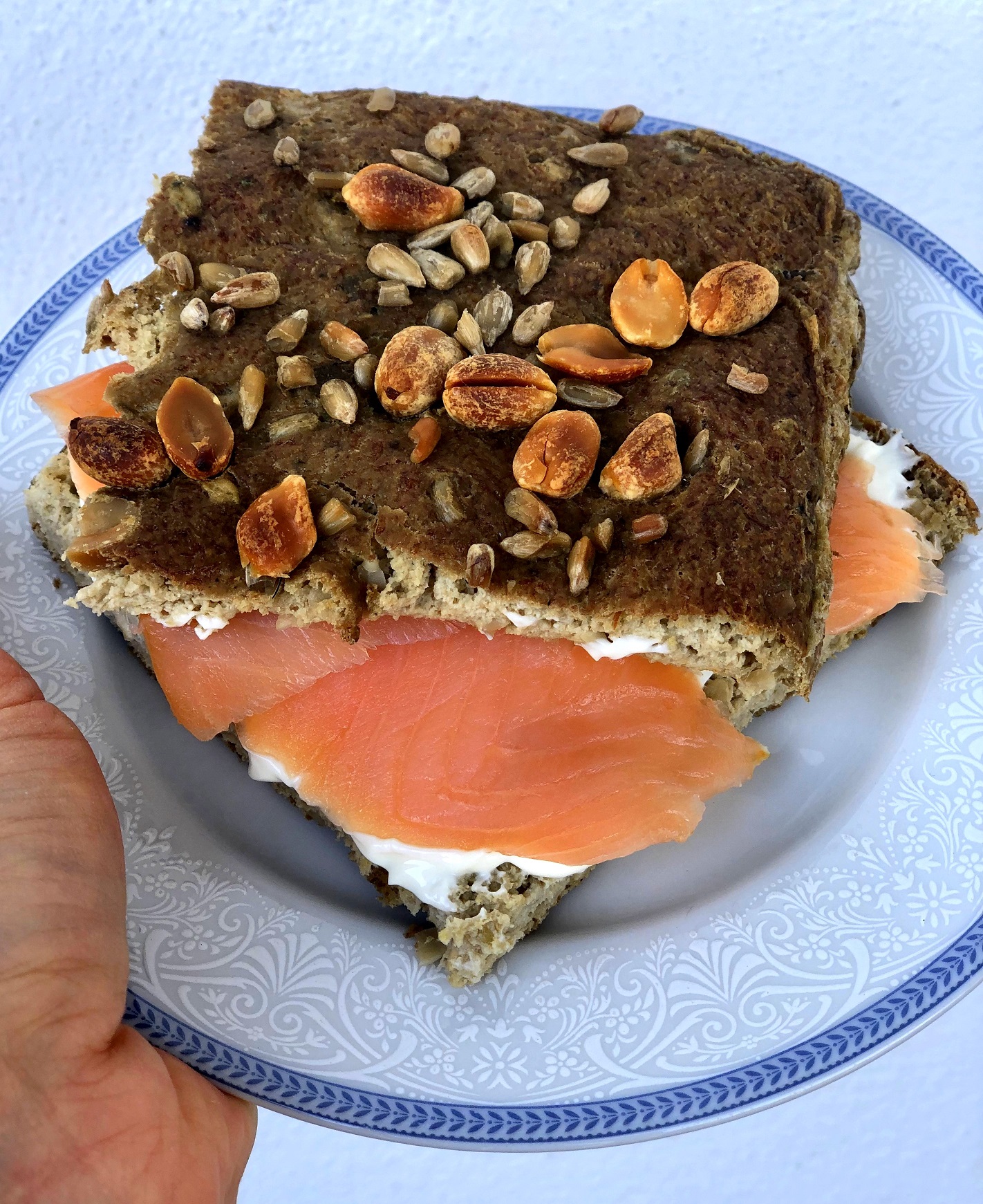Sunflower bread with lentils and peanuts